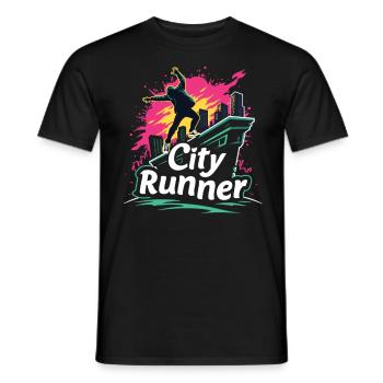 City Runner Stadtläufer - Men's T-Shirt - black - Front - AI Model Male 178 light (178cm)