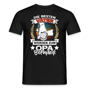 Opi DIE BESTEN VÄTER WERDEN ZUM OPA BEFÖRDERT - Männer T-Shirt - Schwarz - Vorne - AI Model Male 178 light (178cm)