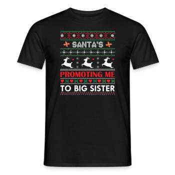 Santa's Promoting me to Big Sister - T-shirt homme - noir - Devant - AI Model Male 178 light (178cm)