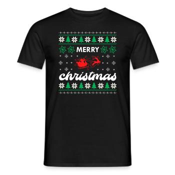 Merry Christmas - Men's T-Shirt - black - Front - AI Model Male 178 light (178cm)