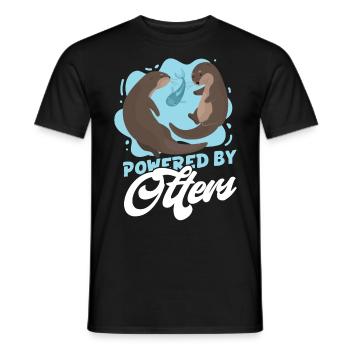 Otter Powered By Otters - Men's T-Shirt - black - Front - AI Model Male 178 light (178cm)
