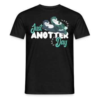 Otter Pun Just Anotter Day - Men's T-Shirt - black - Front - AI Model Male 178 light (178cm)