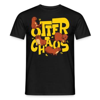 Otter Pun Otter Chaos - Männer T-Shirt - Schwarz - Vorne - AI Model Male 178 light (178cm)