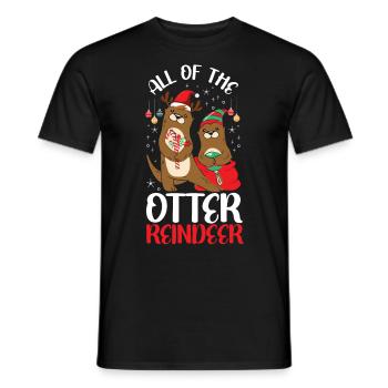 Loutre Noël Jeu de mots Tous Les - T-shirt homme - noir - Devant - AI Model Male 178 light (178cm)