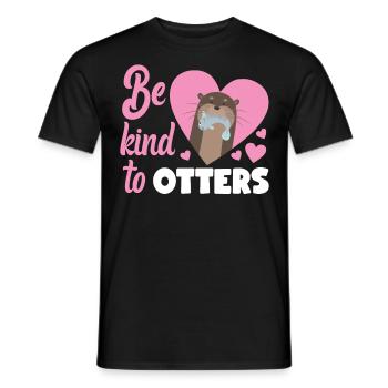 Loutre Jeu de mots Soyez gentil avec les loutres - T-shirt homme - noir - Devant - AI Model Male 178 light (178cm)