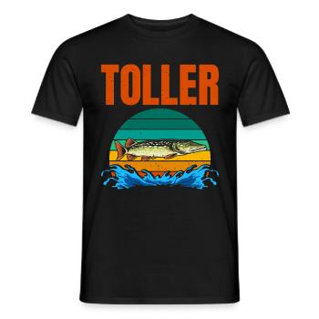 Angeln TOLLER HECHT Lustiges Angler Outfit - Männer T-Shirt - Schwarz - Vorne - AI Model Male 178 light (178cm)