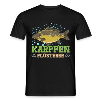 Angeln Hobby KARPFEN FLÜSTERER Lustiges Angler - Männer T-Shirt - Schwarz - Vorne - AI Model Male 178 light (178cm)
