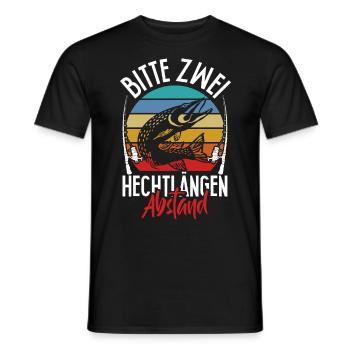 Angler Outfit BITTE ZWEI HECHTLÄNGEN ABSTAND - Männer T-Shirt - Schwarz - Vorne - AI Model Male 178 light (178cm)