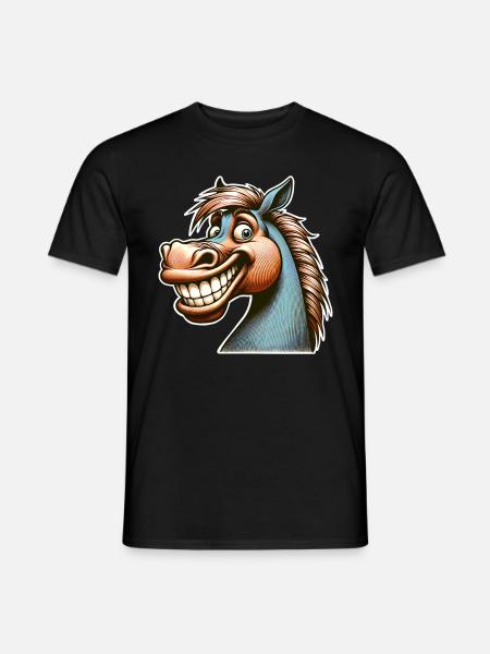 Horse Grin Funny - Men's T-Shirt - black