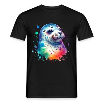 Seal seal - Men's T-Shirt - black - Front - AI Model Male 178 light (178cm)