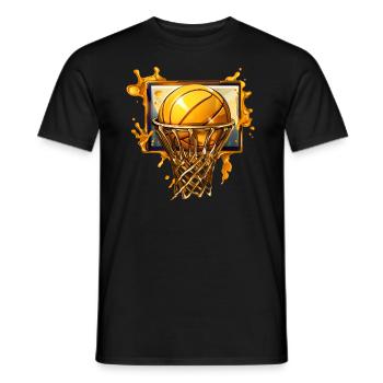 Goldener Basketball Korb - Männer T-Shirt - Schwarz - Vorne - AI Model Male 178 light (178cm)