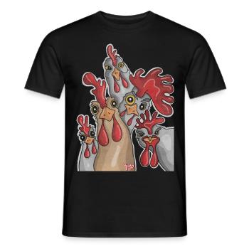 POULE - T-shirt homme - noir - Devant - AI Model Male 178 light (178cm)