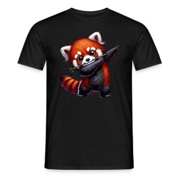 Red Panda, Red Panda, Panda Bear, Dabbing - Men's T-Shirt - black - Front - AI Model Male 178 light (178cm)