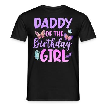 Papa de la fille d’anniversaire - T-shirt homme - noir - Devant - AI Model Male 178 light (178cm)