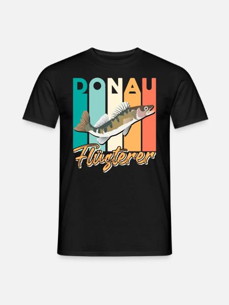 Angler ZANDER FLÜSTERER DONAU Lustiges Fischen - Männer T-Shirt - Schwarz