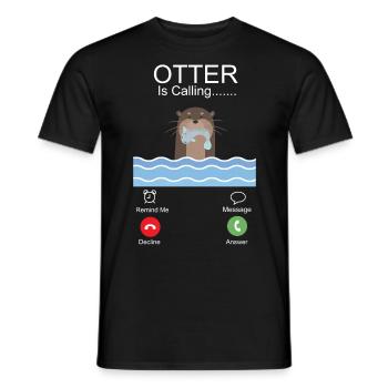 Otter Phone Display Otter Is - Men's T-Shirt - black - Front - AI Model Male 178 light (178cm)