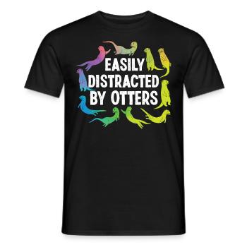 Otter Easily Distracted By Otters - Men's T-Shirt - black - Front - AI Model Male 178 light (178cm)