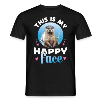 Otter This Is My Happy Face - Männer T-Shirt - Schwarz - Vorne - AI Model Male 178 light (178cm)