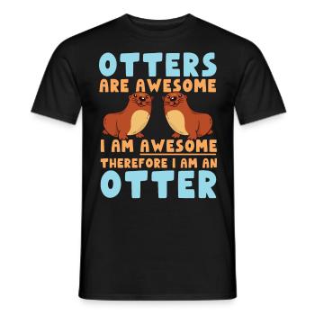 Otter Otters Are Awesome I Am - Men's T-Shirt - black - Front - AI Model Male 178 light (178cm)