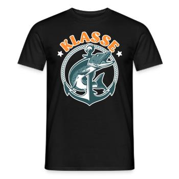 Hecht Angler KLASSE HECHT Lustiges Hecht Angeln - Männer T-Shirt - Schwarz - Vorne - AI Model Male 178 light (178cm)