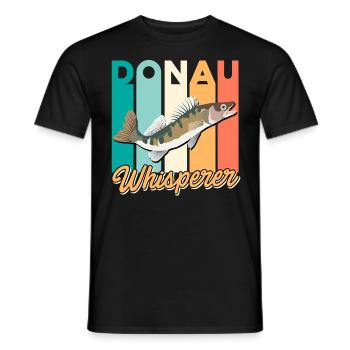 Angler ZANDER FLÜSTERER DONAU Lustiges Fischen - Männer T-Shirt - Schwarz - Vorne - AI Model Male 178 light (178cm)