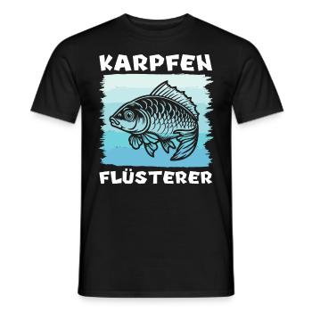 KARPFEN FLÜSTERER Lustiges Angler Geburtstags - Männer T-Shirt - Schwarz - Vorne - AI Model Male 178 light (178cm)