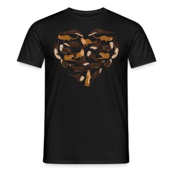 Otter Heart - Men's T-Shirt - black - Front - AI Model Male 178 light (178cm)