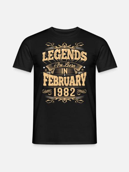 February 1982 Birthday Legend - Men's T-Shirt - black