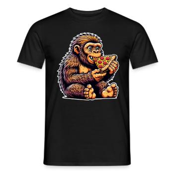 Pizza néandertalienne - T-shirt homme - noir - Devant - AI Model Male 178 light (178cm)