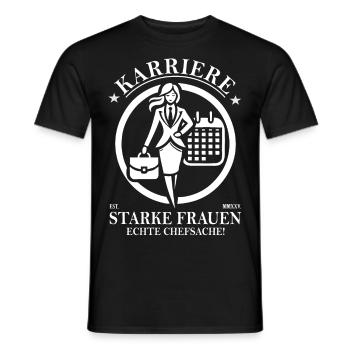 Karriere – Starke Frauen, echte Chefsache - Männer T-Shirt - Schwarz - Vorne - AI Model Male 178 light (178cm)