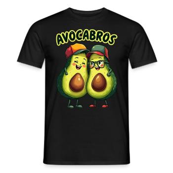 Brüder, Freunde, Kumpels, Zwillinge, AVOCABROS - Männer T-Shirt - Schwarz - Vorne - AI Model Male 178 light (178cm)