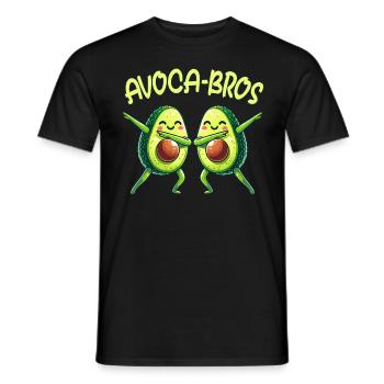 Brüder, Freunde, Kumpels, Zwillinge, AVOCABROS - Männer T-Shirt - Schwarz - Vorne - AI Model Male 178 light (178cm)