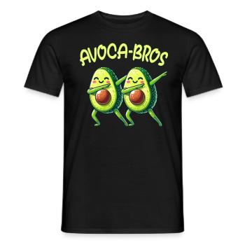 Brüder, Freunde, Kumpels, Zwillinge, AVOCABROS - Männer T-Shirt - Schwarz - Vorne - AI Model Male 178 light (178cm)