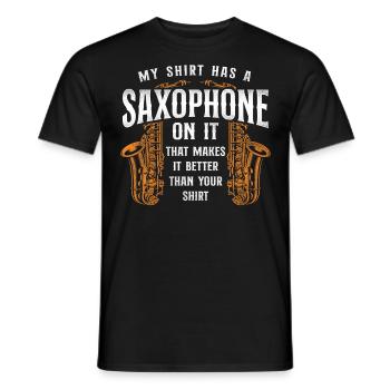 Saxophone Ma chemise a un saxophone - T-shirt homme - noir - Devant - AI Model Male 178 light (178cm)