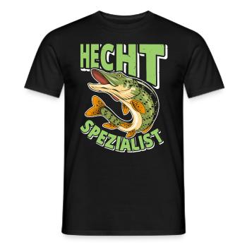 Angler Outfit HECHT SPEZIALIST Lustiges Angeln - Männer T-Shirt - Schwarz - Vorne - AI Model Male 178 light (178cm)