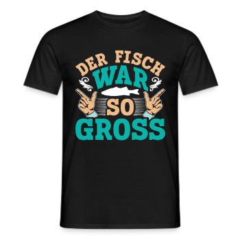 Angler Outfit Lustig DER FISCH WAR SO GROß Angeln - Männer T-Shirt - Schwarz - Vorne - AI Model Male 178 light (178cm)