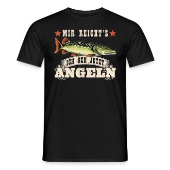 Hecht Angler MIR REICHT'S GEH JETZT HECHT ANGELN - Männer T-Shirt - Schwarz - Vorne - AI Model Male 178 light (178cm)