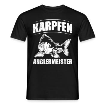 KAPRFEN ANGLERWEISTER Lustiges Angeln Hobby - Männer T-Shirt - Schwarz - Vorne - AI Model Male 178 light (178cm)
