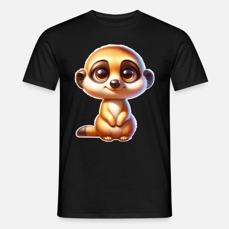 Erdmännchen - Männer T-Shirt - Schwarz