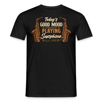 Saxophone Today's Good Mood Is - Männer T-Shirt - Schwarz - Vorne - AI Model Male 178 light (178cm)