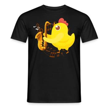Saxophones Girl Chicken Saxophones - Men's T-Shirt - black - Front - AI Model Male 178 light (178cm)