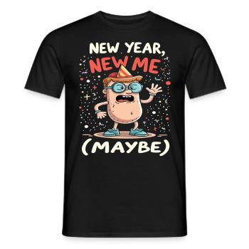 New Year New Me Maybe - Men's T-Shirt - black - Front - AI Model Male 178 light (178cm)