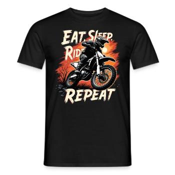 Motocross Eat Sleep Ride Repeat - Men's T-Shirt - black - Front - AI Model Male 178 light (178cm)