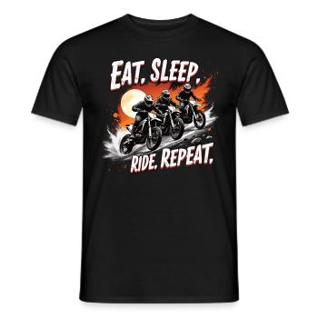 Motocross Eat Sleep Ride Repeat - Men's T-Shirt - black - Front - AI Model Male 178 light (178cm)
