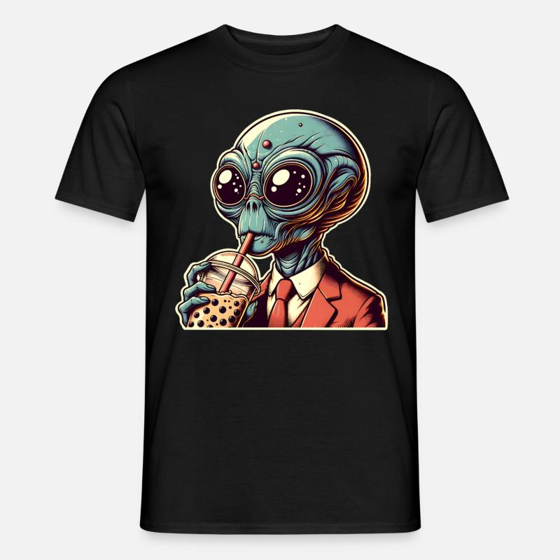 Alien Bubble Tea - Männer T-Shirt - Schwarz