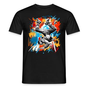 Breakdancing - Men's T-Shirt - black - Front - AI Model Male 178 light (178cm)