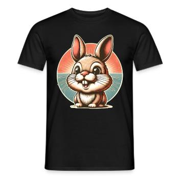 Lapin Rétro Vintage - T-shirt homme - noir - Devant - AI Model Male 178 light (178cm)