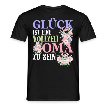 Omi GLÜCK IST EINE VOLLZEIT OMA ZU SEIN Geburtstag - Männer T-Shirt - Schwarz - Vorne - AI Model Male 178 light (178cm)