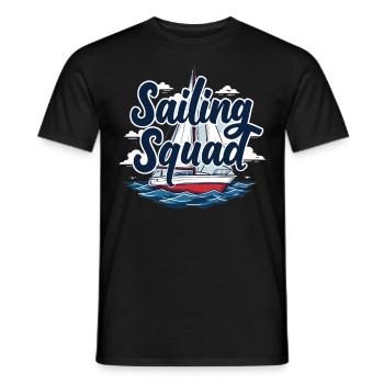Sailing Squad – Maritime design for sailing fans - Men's T-Shirt - black - Front - AI Model Male 178 light (178cm)