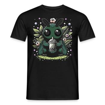 Thé à bulles Mothman - T-shirt homme - noir - Devant - AI Model Male 178 light (178cm)